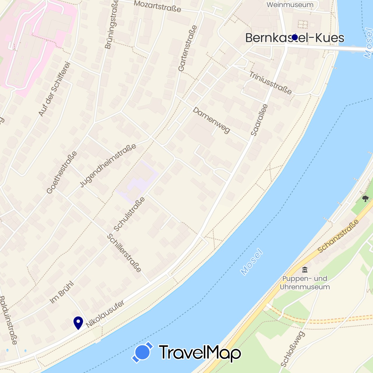 TravelMap itinerary: driving in Germany (Europe)