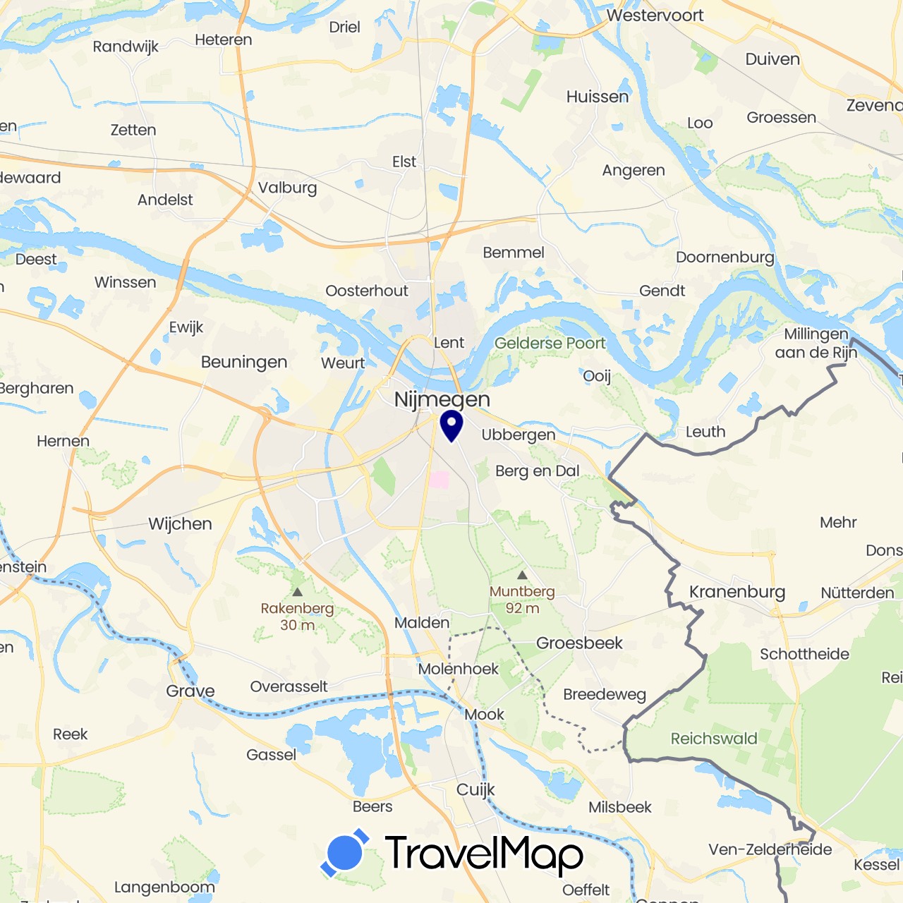 TravelMap itinerary: driving in Netherlands (Europe)